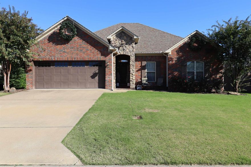 OPEN HOUSE, DECEMBER 1st - 2 pm to 4 pm. This charming home is located in the beautiful Chapel Creek Subdivision. It has a desirable split floor plan and a spacious master suite. Enjoy the convenience of a large walk-in closet, a luxurious air jet tub, and a sleek cultured marble shower in the master bath.    Upgrades include new luxury vinyl flooring and fresh paint throughout (2022), ensuring a modern, move-in-ready feel. The kitchen boasts granite countertops, a double oven, and a new dishwasher (2024), complementing the home’s thoughtful design. Additional updates include a new roof (2022) for peace of mind, an exterior camera system, a Vivint hookup, and a large extended garage.  Step outside to find an outdoor storage building and a covered, extended back porch—perfect for entertaining or relaxing year-round. Don’t miss this gem in the heart of a family/community-friendly neighborhood in Chapel Creek! AGENTS SEE REMARKS