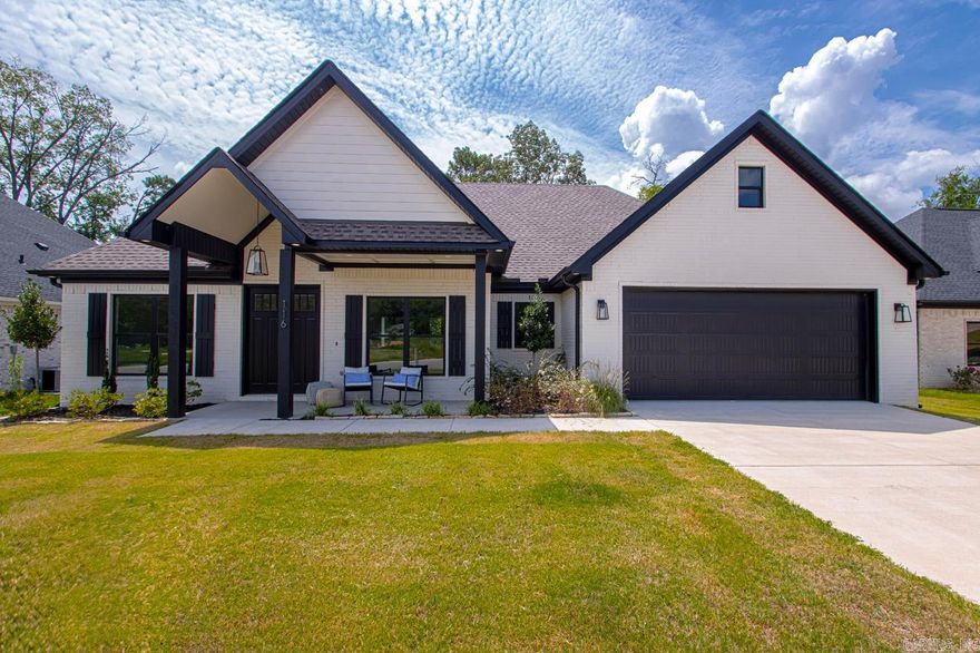 This home backs up to woods, Has formal dining or office, Kitchen overlooks great room with fireplace, hardwoods in main areas. Kitchen has large island with oversized walk in pantry, custom cabinets with high in appliances. Powder room off of kitchen . Master has custom tall ceiling. Master has closet that goes to laundry room. Other three bedrooms have large closets. Covered back porch. Harmony village subd. can join Silver Springs Country Club has golf, pickle ball and a pool.