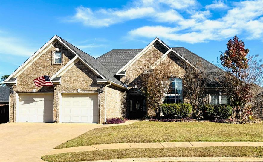 Beautiful custom-built 4 bedroom home on level, cul-de-sac lot in convenient Legacy Village subdivision, just minutes from everything in Benton, Bryant, and also close to the Interstate for traveling to Little Rock. The Interior features all new, fresh paint, including not just the walls, but all the crown molding throughout, all doors and the high ceilings. The kitchen cabinetry has all been re-finished and stained as well. The main level has concrete & hard wood floors, stainless steel appliances in the kitchen (new dishwasher 2024) and a large, open great room with surround sound. The  master suite offers with walk-in closets, walk-in shower and whirlpool tub. The fantastic backyard is a mini-paradise, showcasing a covered patio and excellent radius Gunite pool w/planter water fountains installed in 2019 by Backyard Creations. Fully fenced with an outside 8 x 10 Shop/storage shed with electricity. The 4th bedroom is upstairs, could also be a bonus room. The garage concrete has been cleaned and freshly coated with an epoxy finish, so no grease stains to track into your Home. Agents please see Confidential remarks for additional information and prior to submitting offers.