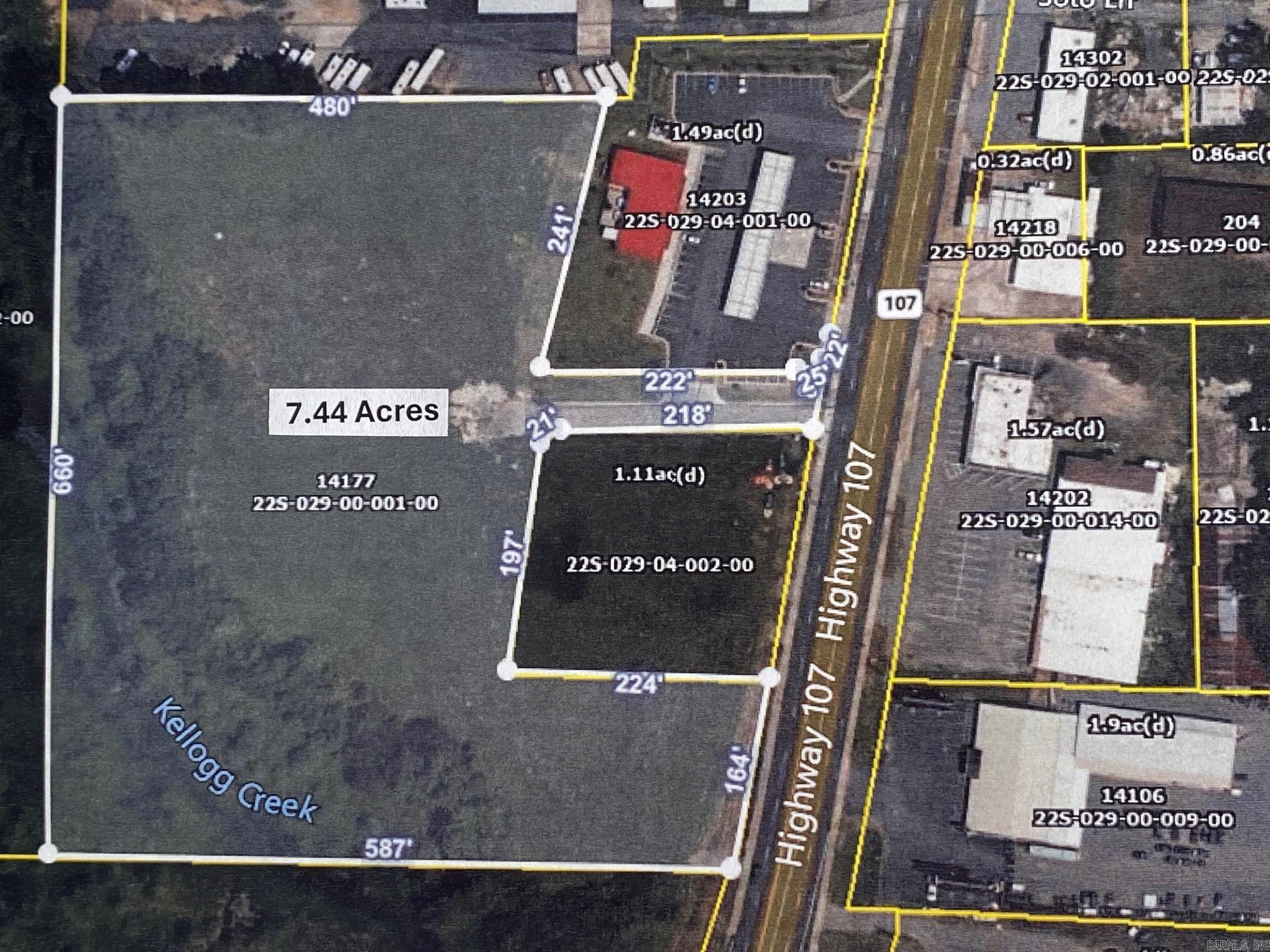 Excellent Commercial Location, approximately 164 feet frontage on Hwy 107.