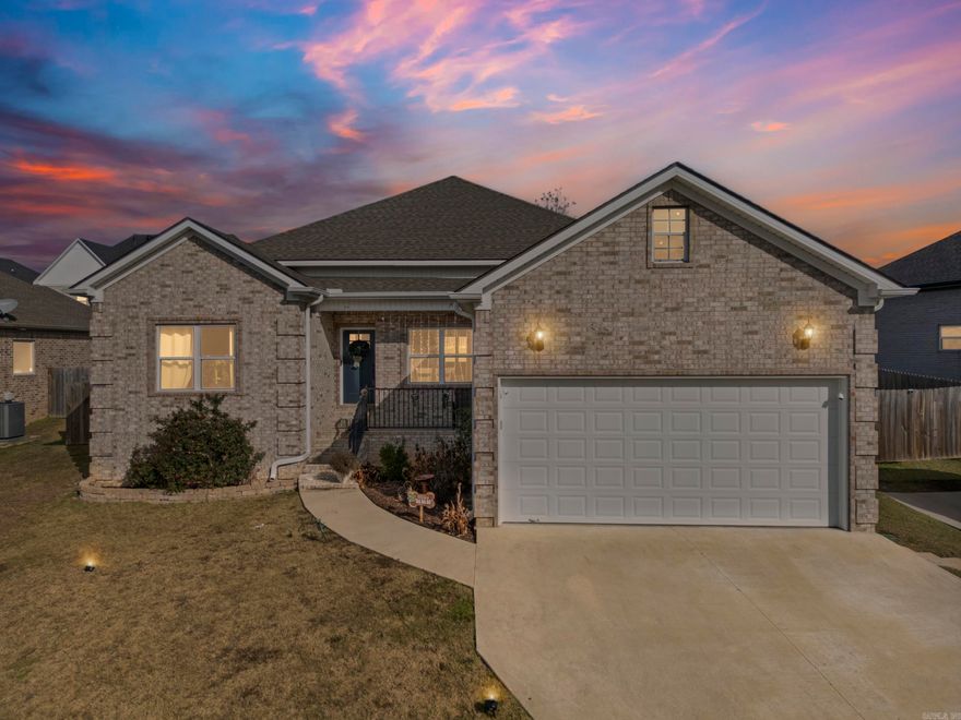 Built in 2021 and meticulously maintained by its original owner, this 4-bedroom, 2-bath home in Sherwood, Arkansas is located in the Creekside addition of Miller’s Crossing, one of the area’s most sough-after neighborhoods. Designed with functionality in mind, the split floor plan places the primary suite on one side of the home, with three additional bedrooms and a full bath on the opposite side.  The open-concept living, kitchen, and dining areas feature soaring 13-foot ceilings and abundant natural light, creating a bright and spacious atmosphere. The kitchen is finished with quartz countertops, ample cabinetry, and a layout ideal for both everyday living and entertaining. Oversized walk-in closets throughout the home provide excellent storage.  Exterior highlights include a spacious backyard, a two-car garage, and an additional parking pad for added convenience. The location offers easy access to shopping, dining, coffee spots, medical facilities, and major commuting routes, with a newly constructed fire station nearby.    ***Sellers are motivated, all offers will be reviewed and considered***  Some images are AI generated for visual representation.