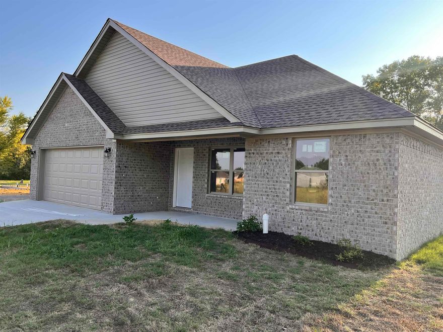 New construction inside city limits!!! Property has the convenience of living close to town. Laundry room is conveniently located right off the 2-car garage. The kitchen will have granite countertops, and luxury vinyl plank flooring will be throughout the house. The kitchen/dining room combo shares a 9-ft ceiling with the living room. A huge picture window in the living room enhances the "open feel" of the shared space. Master bedroom contains a spacious walk-in closet alongside your private bathroom. The split floor plan adds a feeling of privacy to the master bedroom as well. Construction set to be finished by the end of August.