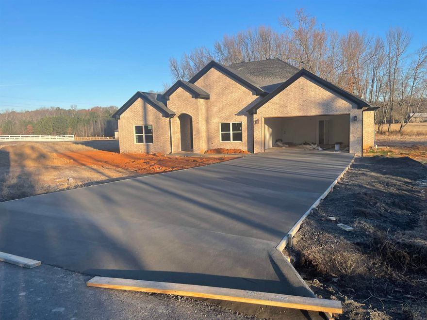 NEW CONSTRUCTION...PRIVACY, SPACE, LOW RESTRICTIONS...Stunning 4-bed, 2.5-bath, Approx 2,385 Sq Ft home Foyer, an ultra open concept, covered front & rear Porch, walk-in laundry, nicely sized bedrooms, kitchen, dining, granite counters, luxury vinyl plank floors, w/split floorplan for bedrooms, & all located on 3+ acres just 10-minutes from town. Fall Completion Planned.  Active Construction Site - Use Caution when onsite. Pics and Video of prior builds available upon request. As build progresses pic updates will be added.  Final build is final configuration - these notes are subject to change as build completes. See Agent Remarks.