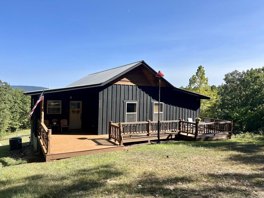 Very nice cabin with awesome views and privacy. This cabin is a 2-bedroom, 2-bathroom, with a full kitchen and more. The Living room is open to the mountains and even has a cozy gas log fireplace to sit by and relax. The back deck overlooks the mountains and has a unique hot tub for you to unwind and enjoy the view. Private but only a couple of miles to downtown Mtn. View, The Ozark Folk Center State Park, Blanchard Springs Caverns, and the famous White River. It is currently being used as a nightly rental property, but would also make a wonderful personal vacation home, or even a family home, or dream home. The property will come fully furnished and will be turnkey ready on day one! This one will go fast so don't miss out, call today to set up an appointment and let's go take a look.