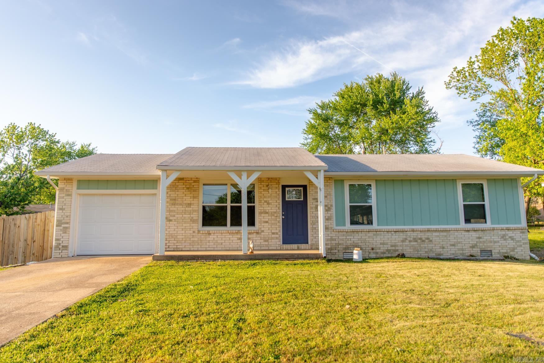 Newly remodeled and move-in ready 3 bedroom, 1½ bathroom home near the city park. Luxury vinyl plank flooring makes the open concept living/dining area feel spacious. Kitchen features updated cabinets, countertops and appliances plus a dedicated laundry/mudroom with extra storage. The large back yard has a wooden privacy fence and deck for outdoor entertaining. This one-level homehas a great layout, garage with storage room, double doors which lead to the side yard. The primary bedroom has a private, en-suite half bathroom. This updated home is close to a beautiful city park, restaurants and shopping.