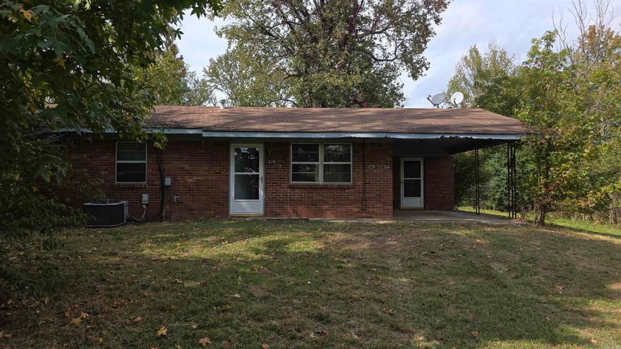 3 bedroom one bath brick home on an acre in Hector. There is room to garden, cookout, and add a shop. The home is on a slab. Catty corner across the highway from Hector Schools. Seller finance may be an option. AGENTS: Please see agent remarks for details on priority for offers.