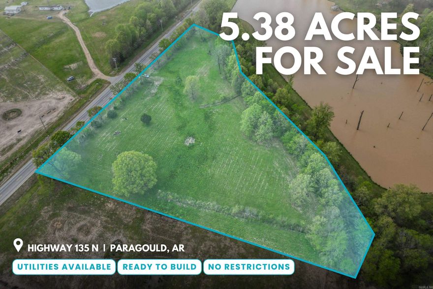 Located just outside the city limits of Paragould, this 5.38-acre property offers the perfect opportunity to create your dream setup with no restrictions. With paved frontage along Highway 135 N and a private entrance already in place, access is easy and convenient. The land is cleared with a beautiful tree-lined border, providing both open space and privacy. Some utilities are already on the property, saving you time and hassle when itās time to build. Whether you're ready to build now or want to invest for the future, this property offers flexibility, freedom, and a great location in Northeast Arkansas.