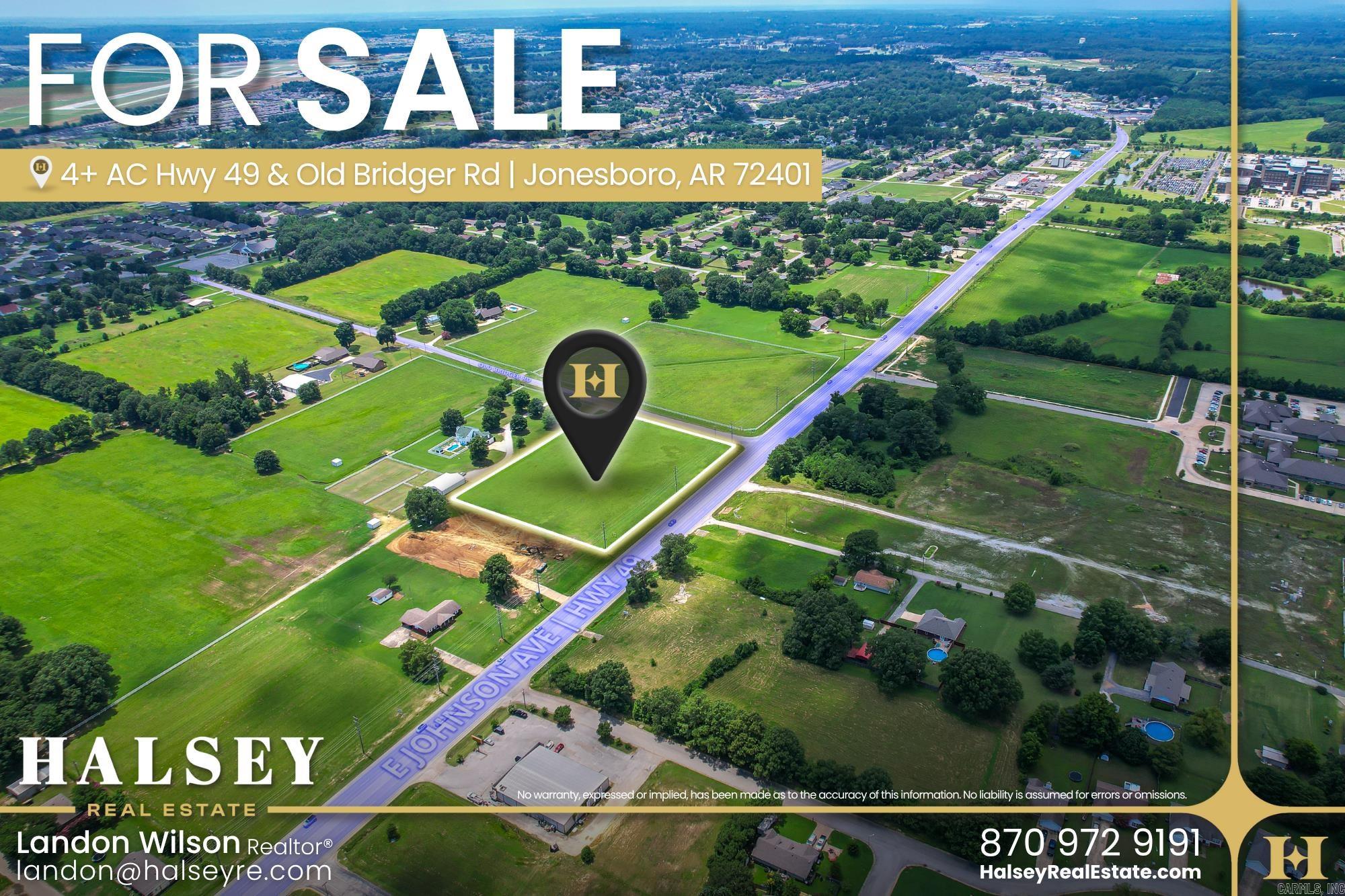 Located at the high-visibility corner of E Johnson Ave (Hwy 49) and Old Bridger Rd, this 4.126-acre parcel offers a prime development opportunity in Jonesboro's Hilltop Business District. Zoned C-3 LUO, the property supports a wide range of commercial uses including medical, office, retail, or restaurant. With approximately 470 feet of highway frontage and a daily traffic count of 24,000 CPD, this site provides excellent exposure along a major commercial corridor. Positioned near NEA Baptist's $400M medical campus and surrounded by established businesses and residential neighborhoods, this property is ideally situated for investors or developers seeking growth and visibility in one of Northeast Arkansas' most active markets.