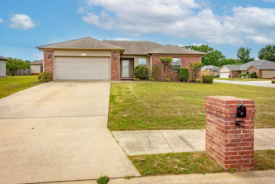 Great home central to schools, shopping, and Little Rock Air Force Base!  Freshly painted. Open floor plan. Gas fireplace. Refrigerator, washer and dryer all stay! Primary bath has jetted tub, two sinks and walk-in closet. Large corner lot with inviting back porch.   AGENTS SEE SHOWING REMARKS.