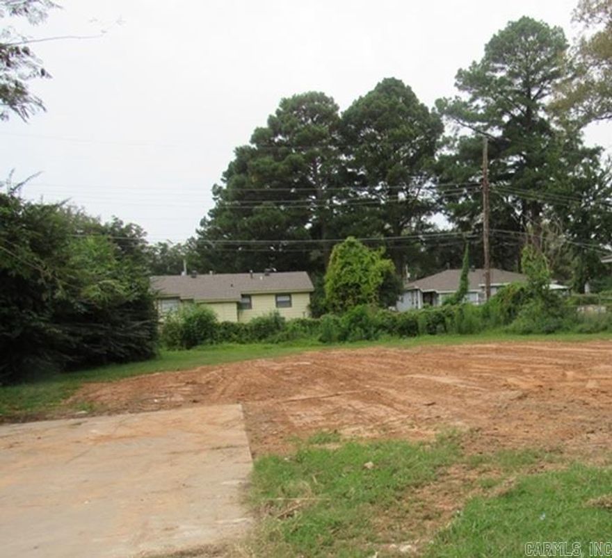 Nice residential lot great for building your dream home the fence is already there you are close to freeway, down town North Little Rock,  Air Base, Camp Robinson Army Post, Great location for children and schools. House  is set to be demo..  SEE AGENT REMARKS.
