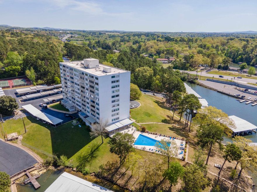 BOAT SLIP AND COVERED PARKING! Welcome to your perfect lakefront escape! This beautifully remodeled 1 bedroom, 1 bath condo at Beacon Manor on beautiful Lake Hamilton is an active Airbnb, offered fully furnished and rental ready. Enjoy peaceful water views,modern comforts, and a strong rental history all just minutes from the heart of Hot Springs. Updated in 2021, and a new HVAC system was installed in 2020. This unit comes with a boat slip and covered parking, making it ideal for both vacationers and full-time residents.Beacon Manor also offers gated entry, a pool, fitness center, and direct lake access.
