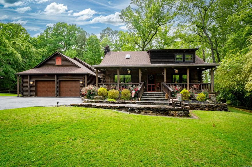 One of the most charming homes and land in the Ferndale area. This stunning Log Home offers the feel of being on vacation or in the mountains. The 6.42 acres is extremely private with multiple outdoor seating areas. The huge living area with massive fireplace opens to the dining room and hearth room. The kitchen and serving kitchen area boast itself to wonderful entertaining. The primary bedroom with large bath and closet are on the main floor with access to the covered back porch. From the primary, private access below to the current work out room or could be office/craft room. Upstairs is a charming Bedroom/Full Bath.  Downstairs includes 2 Bedrooms, Full Bath, additional laundry, large bonus/game area, and sitting area. Beautiful water features in the front and rear of the home, along with fire pit area, hot tub, small paved area for basketball, pickleball, etc.  Would make an Amazing Bed and Breakfast or Vacation Home. TRULY ONE OF A KIND, YOU DONT WANT TO MISS TOURING THIS HOME. SEE DOCUMENTS