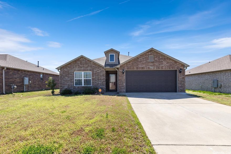 This beautiful all-brick three-bedroom, two full bath home is sure to impress. The kitchen features stunning granite countertops, perfect for preparing meals and hosting guests, with a convenient breakfast bar for casual dining. Beautiful luxury vinyl throughout the living and wet areas, updated lighting fixtures and ceilings fans in all the bedrooms and living room. The primary bathroom is a spacious and functional area that offers a 60” shower with double sinks to accommodate the needs of multiple people simultaneously. Step outside to a large, covered patio, ideal for outdoor entertaining and relaxation on a quiet cul-de-sac. This house is conveniently located close to shopping, dining, and entertainment, making it easy to enjoy all the amenities the area has to offer. Schedule your tour today!!