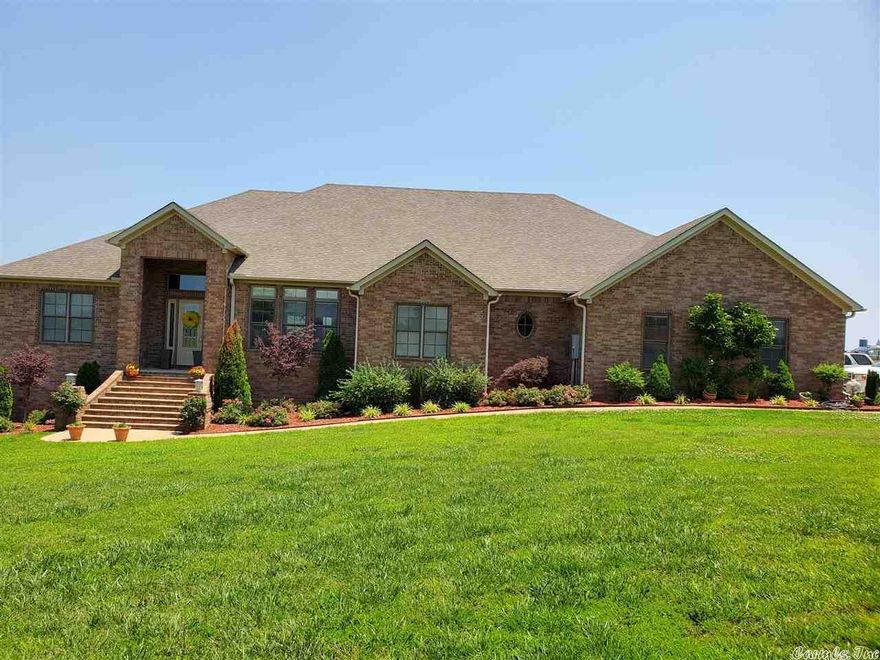 150+- acre ranch and 4083 Sq ft home. This is a rare offering in Faulkner County and just a few miles east of Greenbrier, Arkansas.  The home is immaculate with 3 bedroom (2 masters), 3 baths (2 master baths), large  kitchen, large dining area, office, exercise room, 3 car over-sized garage, a heated and cooled sun porch, with in the floor storm shelter.  There is a large deck area, 3000 sq shop. Barn with cattle working facilities under roof.  Can be 150 acres.