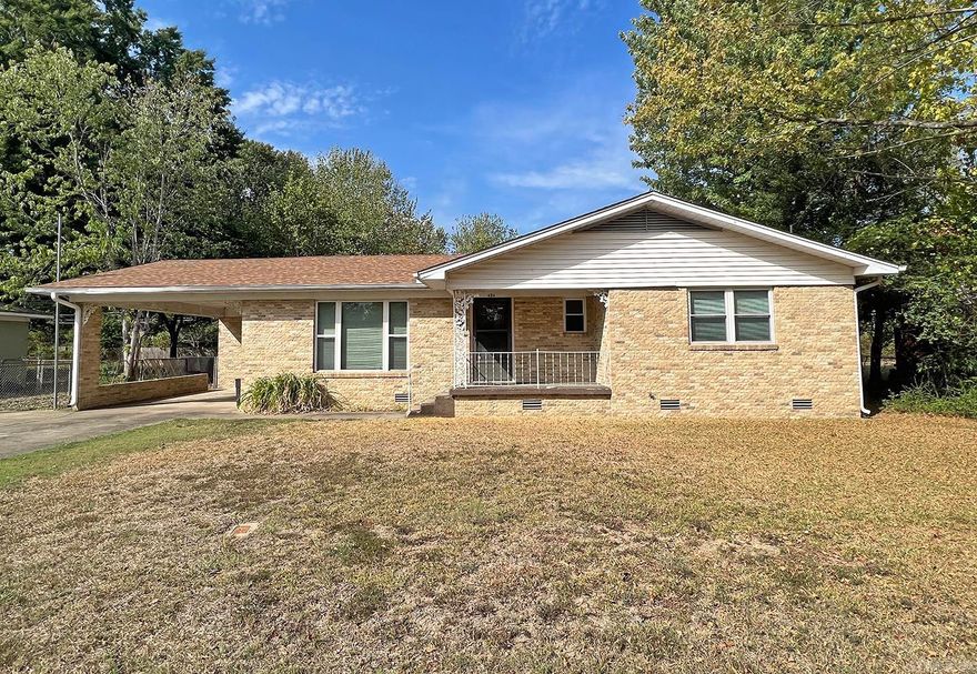 Built in 1957 by builder Truman Beene, this house has only been owned by two people. Once you enter the home you are greeted by a very large living room w/ a custom built mantle that's original to the house, original Parque wood floors & large picture window. Gas log fireplace has not been used since the 90's so unsure if it works. Eat in kitchen offers plenty of cabinet space, a gas stove, & the refrigerator will convey. Off of the kitchen you enter a spacious laundry room that can also be used as an office (washer/dryer convey). 3 bedrooms on same side of house. Primary bedroom has built in dresser/make up counter w/ an additional built in chest as well as two closets. Secondary bedroom is also spacious with a good size closet and plenty of shelves. Third bedroom has additional built ins.  Two baths: one w/ shower/tub combo & single vanity. Second bathroom has been remodeled & features a walk in tile shower, grab bars, comfort height toilet, and pedestal sink. Through the sliding glass doors in the kitchen you'll find a covered back patio, partially fenced in yard, storage shed, & mature trees. Property sold as. No Disclosure. Roof 1 year old. HVAC 5 years old. Agent see remarks