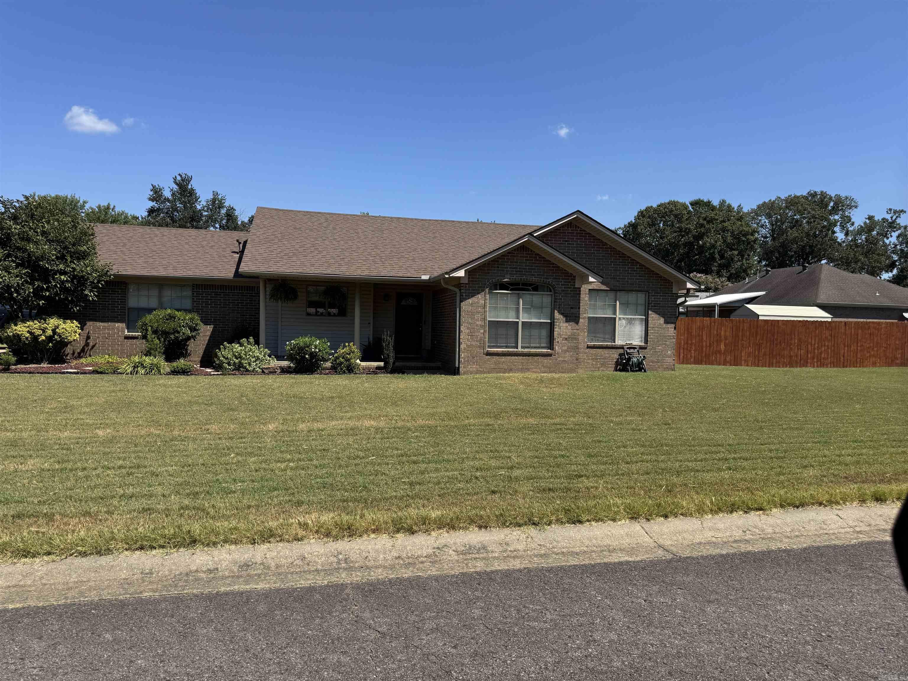 Great home on corner lot in a cul-du-sac in the center of Cabot. Convenient to schools, shopping, freeway and minutes from LRAFB. NEW HVAC in 2023. NEW Roof 2023 with architectural shingles. NEW water heater. NEW dishwasher. Deck was completely replaced and stained in 2022-entirely owned, no sharing with neighbors. Open kitchen with breakfast bar, lots of cabinets, and a pantry. Family room is wired for surround sound. Owners' suite has a large bedroom, walk in closet, and bath has 2 sinks. Enjoy the HUGE backyard on the deck or watch the butterflies on the covered front porch! AGENTS SEE REMARKS