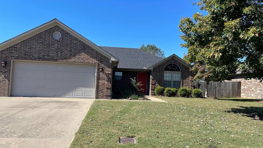 Great starter home.  Kitchen has custom cabinets and stainless steel appliances.  Also, beautiful granite counter tops and backsplash.  The backyard has an adorable covered patio and rock wall flower bed.  New roof 2025.  Newer hot water tank.  Garage has a built in work area.  Walking distance to schools and shopping.  Softball fields are super close too.  Some photos have been virtually staged.