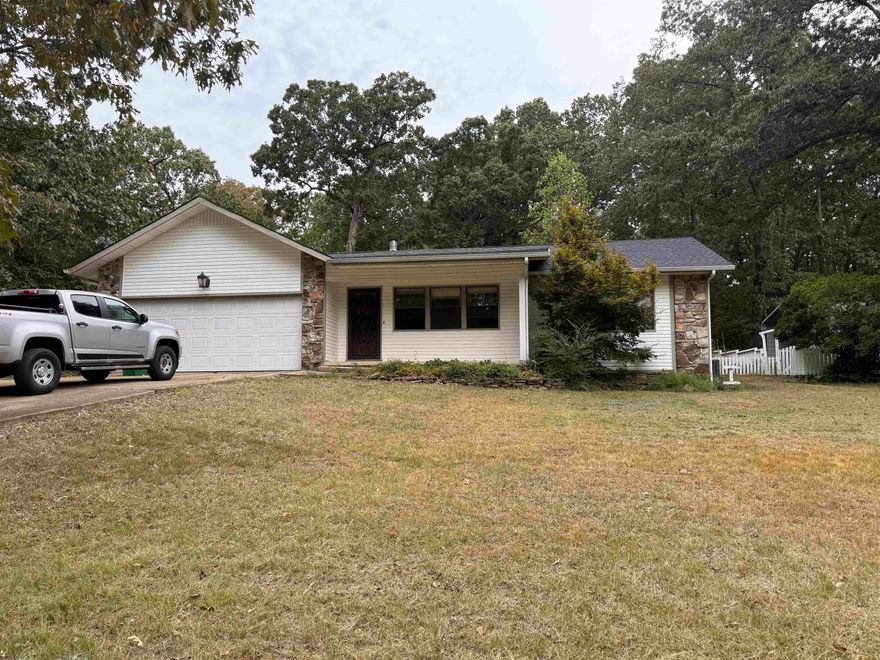 Avail Soon! 3 Bedroom 2 Bath All Electric home. 2-car garage. Large livingroom with a gas log for back-up heat. Kitchen has a refrigerator, elec stove, microwave and dishwasher.  Large dining room with back access to back covered patio and fenced in yard. Bonuses: building in back yard could be used for storage or play house! Covered picnic area and additional covered carport.  Super spacious yard!  If you need lots of space...this is it!  One small dog permitted with pet deposit. Each adult must complete an application.  $39 added to rent to cover pest control, liability insurance and credit reporting services.