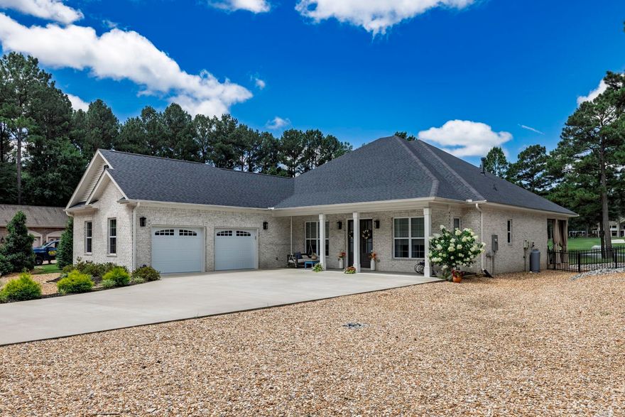 LIKE NEW built in 2022. Awesome view of Diamante 17 green, pond and fountain.  One story brick on flat lot with lots of windows. 3 bed 2.5 bath with office.  Open floor plan with split bedrooms.  Kitchen has large island with sink and pull-down faucet.  Gas cooktop with five burners and pot filler, wall oven, microwave, dishwasher and garbage disposal.  Breakfast room with walls of windows overlooking patio and pond.  Walk-in pantry.  Great room offers gas log fireplace.  Large laundry with sink.  Hardwood and tile floors. A black wrought iron fence keeps the children and pets corralled. Garage offers stairs leading to floored attic.  Make an appointment to view this jewel.