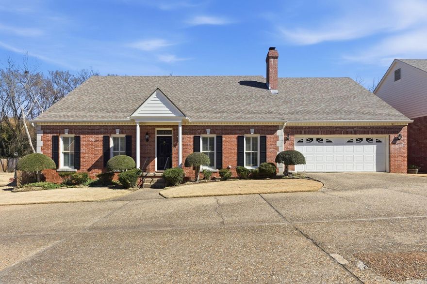 Welcome to this well-maintained, all brick, one-level home in Pleasant Valley Court!  This home has an abundance of natural light beaming from the French doors that lead out onto the large back deck patio.  The great room features a fireplace, wet bar, built-ins, and hardwood floors that flow nicely into the large kitchen and dining area. Nice-sized panty and laundry conveniently located off kitchen near garage entrance. The primary bedroom has a bay window perfect for a sitting area and an en-suite with double sinks, walk-in shower, and built-in storage.  The second bedroom is oversized with access to the hall bathroom with shower/tub combo. HOA fee covers all lawn care and maintenance! Come see! Agents see remarks.