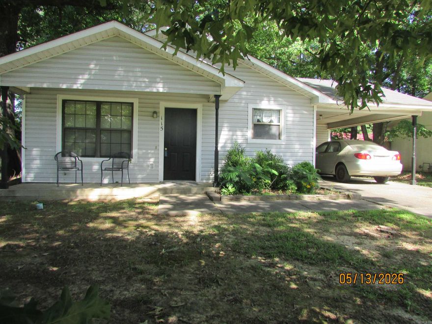 Looking for a move in ready home? Here you go! This cute one owner home features 3 bedrooms and is centrally  located near everything. Move in ready. Seller has made some improvements including, new carpet in the bedrooms Nov 2025,  newer laminate flooring in the living room and hall, newer stove and sink, roof approx 2017 and exterior siding. Freshly painted bedrooms. Nice backyard for the pets. Property goes to the fence past the bushes. Extra storage space on the carport. Own this cheaper than renting. ** See remarks**