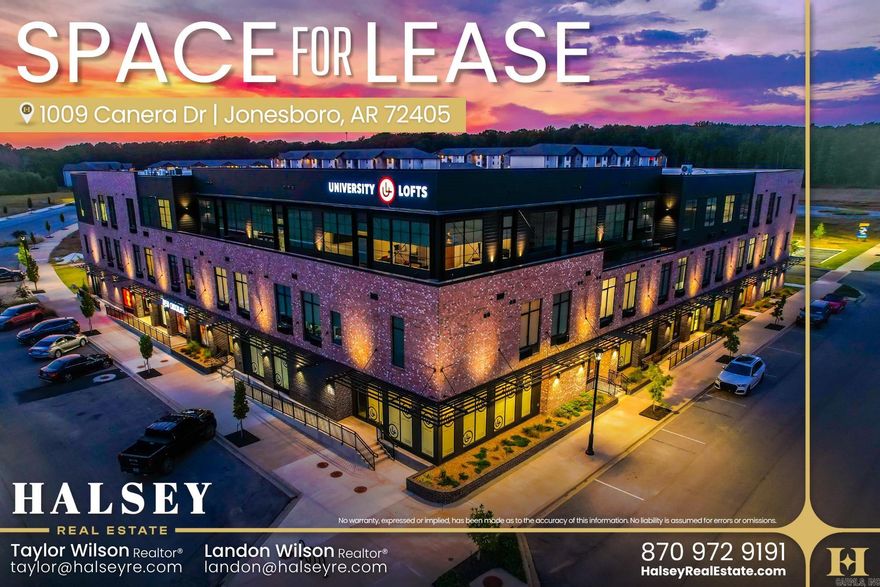 University Lofts presents an exciting opportunity for businesses seeking retail or office space in the developing community of Greensborough Village. Located along E Johnson Ave, Jonesboro's highest traveled thoroughfare, GBV gets exposed to over 40,000 cars per day. E Johnson is also the direct route to and from Brookland and Paragould. Within close proximity to Arkansas State University and in a rapidly developing area, this prime location offers an attractive blend of convenience, accessibility, and community engagement.