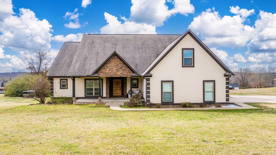 Custom built home on 1.55 acres! 3,004 SQFT w/ popular split floorplan has 5 beds (4 down, 1 up) 2.5 baths, and HUGE bonus room w/ bar. The gourmet kitchen features granite countertops, lots of cabinets & storage space, walk in pantry & breakfast bar. Laundry room complete w/ cabinets for plenty of storage space and a sink. Vaulted ceiling & a cozy wood burning fireplace in the living room. Retreat to the luxurious primary suite, which opens up to a spacious covered deck, perfect for enjoying your morning coffee or unwinding after a long day. Outside, you'll find covered front porch and spacious wood deck overlooking the huge backyard, perfect for entertaining & enjoying outdoor living. Additionally, the long driveway to the 2 car garage provides ample parking and storage space. Updates include new water heater (2 yrs old), freshly painted wood deck, concrete added to widen the driveway and a new garage motor/opener. Fiber optic internet available! Located in the top-rated Greenbrier school district, this home offers the perfect blend of functionality & comfort. Schedule a tour today and make this house your home! Agents see remarks.