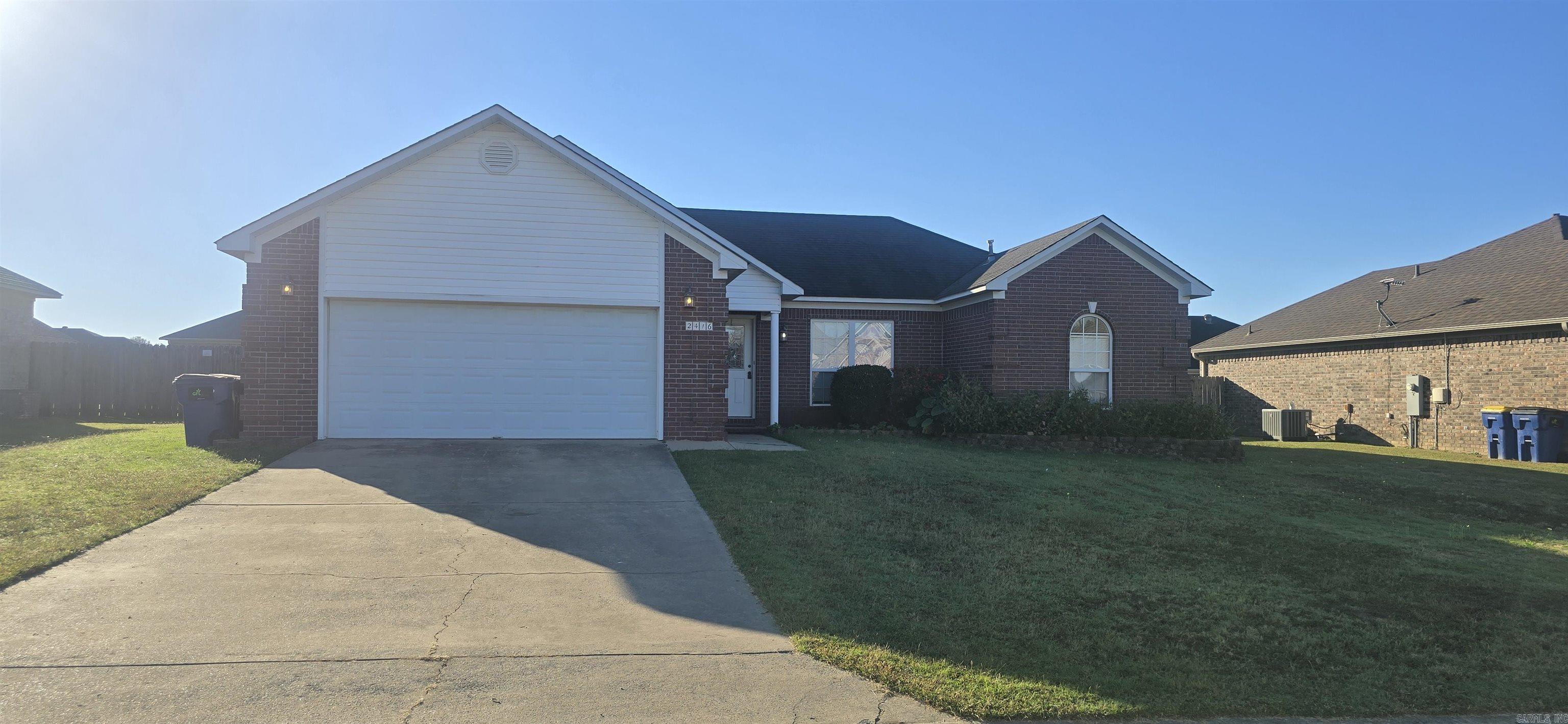 NON- Smoking 3 bedroom 2 bath house in Cabot. NEW PAINT! This newer home has laminate flooring in the living room, fenced yard, and gas fireplace. The kitchen is furnished with a stainless steel appliances fridge, dishwasher, range and microwave. Also included is blinds throughout, ceiling fans, carpet and ceramic tile floors, a separate dining area, a jetted tub, walkin closet, washer & electric dryer in a separate utility room, fenced back yard, patio, attic storage, & 2 car garage. Pets may be considered.