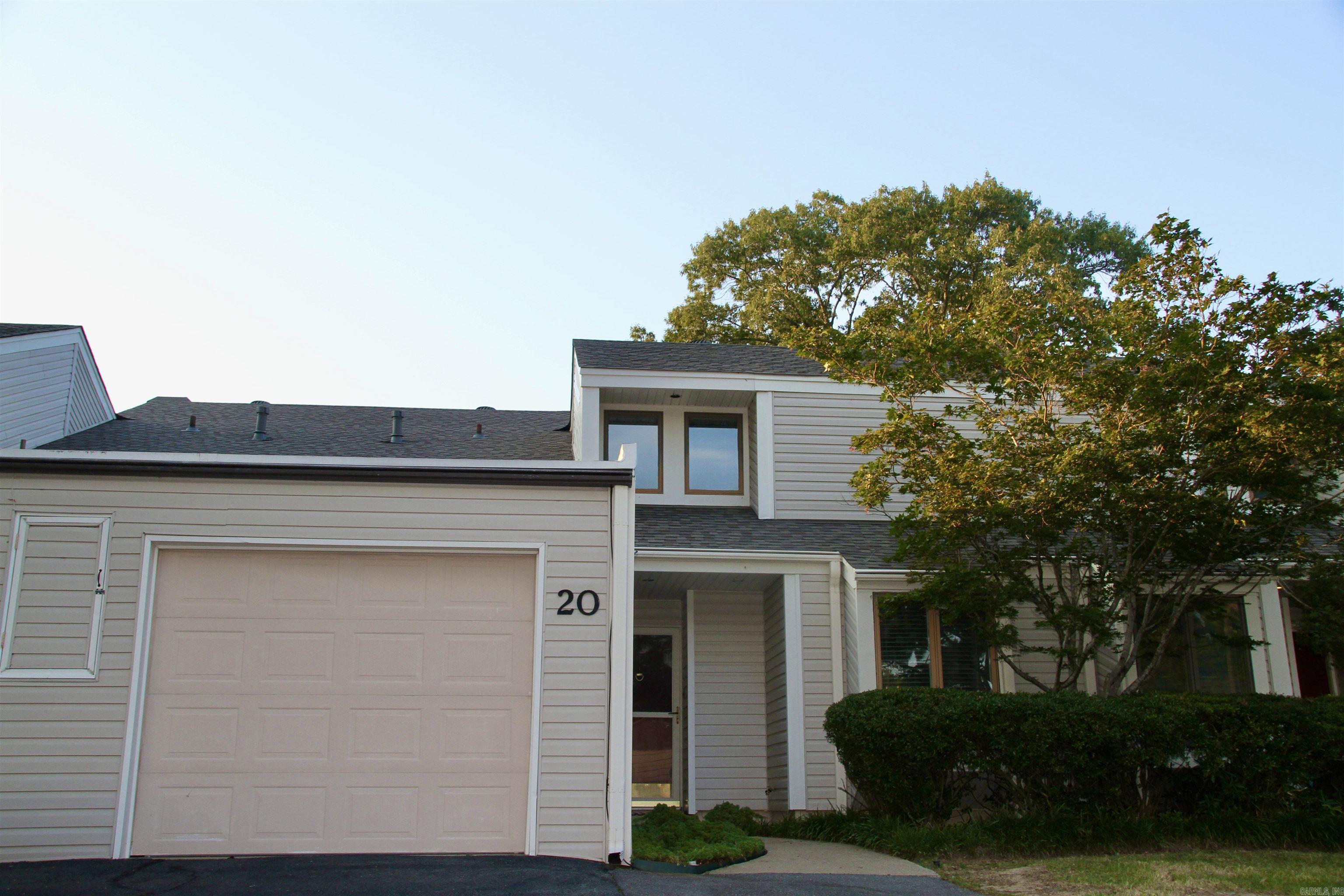 Golf Course view- You don't want to miss out on this three bedroom condo located on the #1 tee box of the Maumelle Country Club golf course and in the heart of Maumelle.Enjoy the quiet living, private pool and the low maintenance. Primary bedroom is downstairs with the other two rooms upstairs including extra space/loft that can be a sitting room or office. Open dining and living room floor plan to give you plenty of room to relax and enjoy the outside view. New Roof- 2023. Book your showing today. See agents remarks