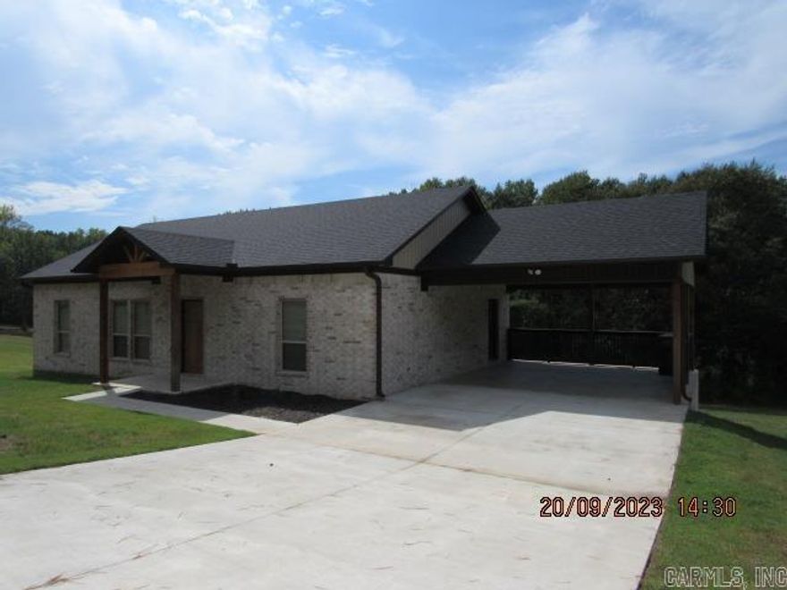 Beautiful newer home in the country. Large back yard, wood tile flooring, granite countertops throughout, open floor plan with split bedroom plan, all stainless kitchen appliances including matching refrigerator to be provided. This home has a laundry room with extra pantry space as well as a countertop for folding clothes, 2 car carport, all new 2-inch faux wood blinds throughout, all electric home, lawn care is included and provided.***PLEASE NOTE WE DO NOT ADVERTISE ON CRAIGSLIST OR FACEBOOK MARKETPLACE. ANY LISTING OF OURS SEEN IS A SCAM!!!***