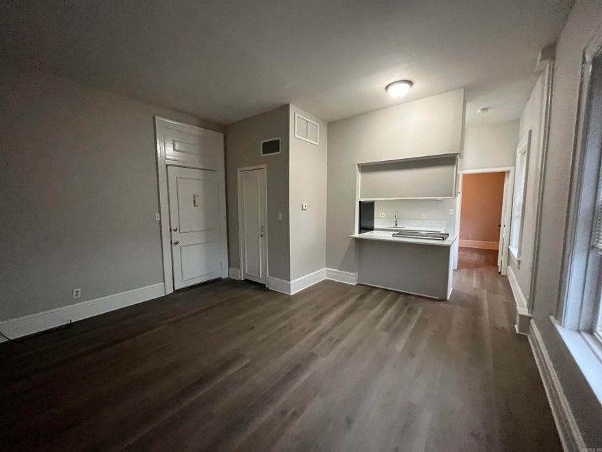 Completely remodeled, spacious one bedroom apartment. New flooring, new quartz counter tops, new stainless appliances, beautiful, retiled bathroom. Parking on premises. Deposit same as rent. No pets. $50 application fee.