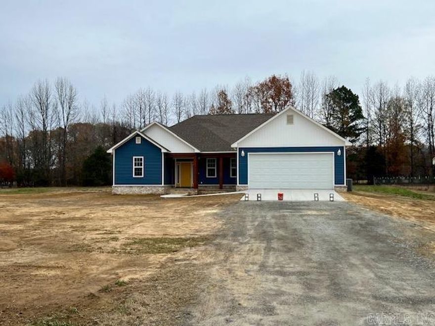 Brand new on 1 Acre! Enjoy an open floor plan with a vaulted ceiling, kitchen has island with breakfast bar, stainless appliances, granite countertops and tile backsplash. The Main Suite has custom tile shower, freestanding soaker tub, and a spacious walk-in closet. Outside has an oversized patio looking over the large backyard. Call today for your personal tour!