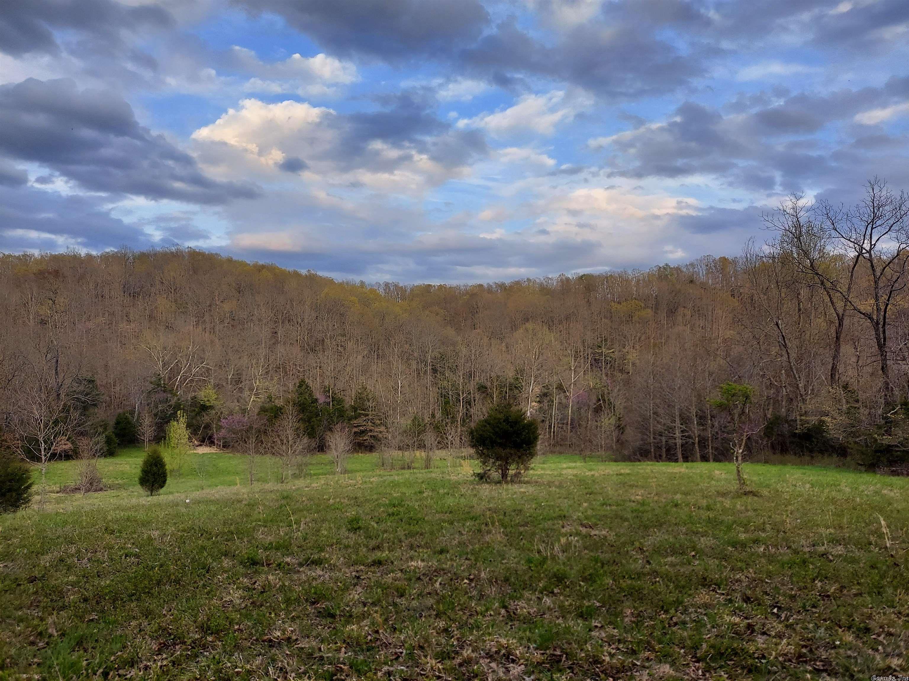 Over 40 acre homestead with goat pasture, large pond, year round spring, and wet weather creek. It has 2 separate living cabins, a storage building, and large green house, Chicken coop, rural water, and electricity at property. Great hunting on the property and located only minutes away from National Forest and Buffalo National River. The ultimate hunting ground. 40+ acres of abundant wildlife, wooded and pasture land with road frontage. Buffalo National River and Ozark National Forest just a short drive away. Key features: -mostly fenced with cross fencing -pond -year round, small spring and wet weather creek -large greenhouse -great hunting -rural water service.