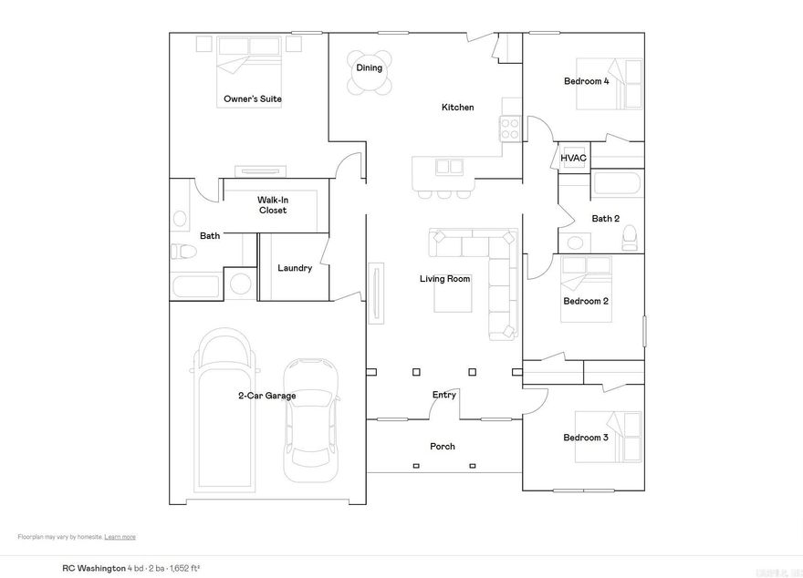 The gorgeous Washington plan is loaded with curb appeal with its charming covered front porch, brick columns, and arch-top windows. This home features a split floor plan with 4 bedrooms, 2 bathrooms, an inviting entryway, a spacious master suite, and a stunning kitchen/dining area fully equipped with energy-efficient appliances, ample counter space, and a convenient pantry. Learn more about this home today!    **SEE SHOWING REMARKS & AGENT REMARKS FOR IMPORTANT INFORMATION**
