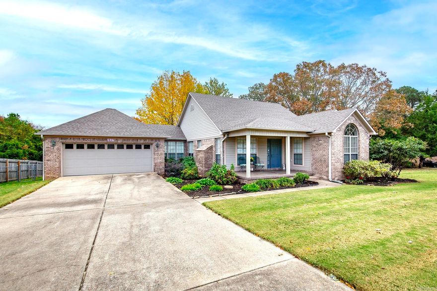 Perfect location for full time or part time living.  Located just minutes from Greers Ferry Lake and Little Red River.  Open floor plan with cathedral ceiling and fireplace in living room.  Primary bedroom offers a wonderful walk-in closet, separate tub and shower. Depending on need, sunroom can be dining or den. Covered front porch and large deck at the back for private entertaining, and a storage building for your stuff.  This is a well maintained home & neighborhood and owners says she hates to leave her neighbors.  Water heater '21, garage opener '22, roof replaced '19, HVAC '19 & has contract w/Sturch H/A comes 2X year, range & microwave '20, refrigerator '22,  Vacant lot next door can be purchased for $34,900.  It is NOT included with this property.  It will be sold separately and home must sell first.