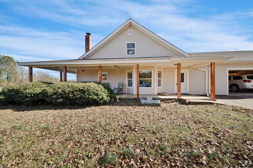 Rustic charm, beautifully updated! 4Bed/4.5Ba home with 6 in walls on 15 acres. New roof, house wrap, siding and windows (2024). Spacious kitchen with working wood stove, an electric stove, beautiful oak cabinets, bar and dining area. Large living room showcases oak built ins with display cases, big brick fireplace with insert and a 19ft vaulted ceiling with 2-tiered custom chandelier. Large bedroom downstairs features built-ins a walk in closet and large bathroom. Insulated 2 car pull through garage with storage opens into a large mudroom with full bathroom, on demand water heater and full kitchen sink with garbage disposal. 1500 sqft insulated shop with 3 roll up doors had metal roof and sides replaced in 2024. 24 ft above ground pool with deck and ramp. Large porch on two sides of the house to watch sunrise/sunset and your animals as well as all the deer and other abundant wildlife. Fenced and cross fenced, barn w/loft, 2 chicken coops, and a nice food plot. Minutes from Vilonia schools, short drive to Cabot or Conway and about 45 minutes to Little Rock. Agents see remarks