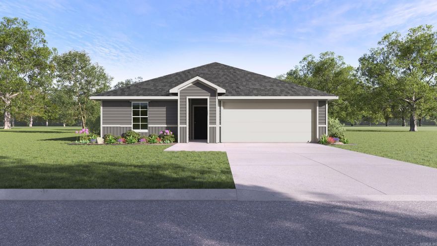 The Justin Floorplan is one of our single-story floorplans featured in Kensington Place community in Bryant, Arkansas. This spacious floor plan includes 4-bedroom, 2-bathroom, and a 2-car garage with an open concept living area, where your kitchen, living, and dining areas blend seamlessly into a space perfect for everyday living and entertaining. These homes feature LVP flooring with carpet in the bedrooms and closets! The kitchen features 36” cabinets, quartz countertops, and stainless-steel appliances. Fabulous open floorplan. The primary bedroom has an en-suite bathroom that features a walk-in closet, and a walk-in shower. Taxes estimated. Actual taxes TBD. Special builder 10-year warranty. $75 Transfer fee. Representative photos only and vary as built!