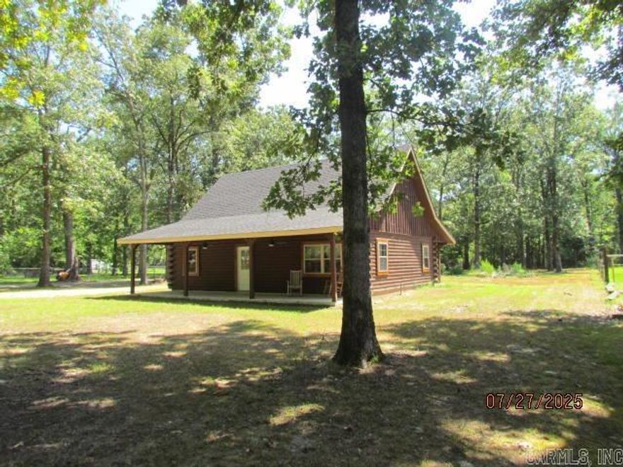 Welcome to this beautifully maintained log home offering rustic charm and modern comfort on a spacious 0.93-acre lot. With 1,512 sq ft of living space, this home is perfect for families or anyone seeking a peaceful retreat.  ? Features You'll Love:     New Roof & HVAC, Painted through out home, new light fixtures and fans.     Large Lot .93  A     Inviting front porch with new ceiling fans and new front door     Spacious living room with vaulted ceilings, exposed log walls, and open staircase     Open-concept kitchen with electric stove, refrigerator, and dishwasher-ready space     Cozy back porch—also with new ceiling fans—ideal for relaxing or entertaining     Two downstairs bedrooms with a mix of natural log and white accent walls     Luxury vinyl flooring throughout the main level     Full bath with walk-in shower and laundry closet with washer/dryer hookups     Upstairs features a large master suite, private bath, and bonus room with closet     $3,500 carpet allowance offered at closing for upstairs customization to replace           flooring.  This home blends warmth, space, and functionality—ready for you to move in and make it your own.