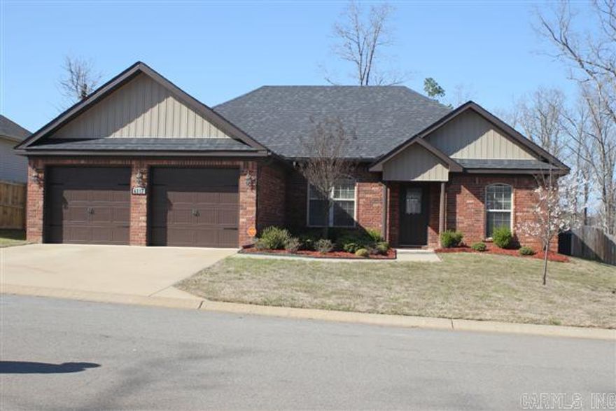 Front door with stained glass and arched doorways are featured in the 3 Bedroom/2 Bath home.  Located in a cul-de-sac, this home also features granite countertops and stainless appliances, level backyard with wood fence and patio for entertaining.