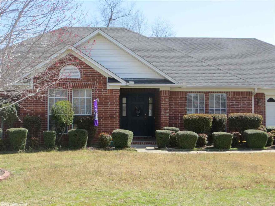 Great plan with Bonus Room, vaulted ceiling in Living Room & #2 bedroom, Master has tray ceiling, fenced backyard, covered patio with ceiling fan and two access doors (kitchen & master). New AC unit; New garbage disposal. Surround Sound in living area. Sprinkler System in front.