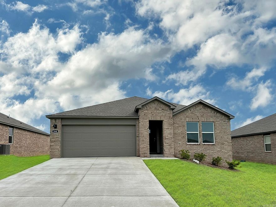 Charming Cali Plan plan with 4 Bedrooms, 2 baths, and a 2-car garage! These homes feature LVP flooring with carpet in the bedrooms and closets! Kitchen has 36-inch cabinets with granite kitchen countertops and an undermount kitchen sink! LED Lighting throughout! Primary bedroom with have a walk-in shower, granite counters and a walk-in closet! Brick exterior with Hardie® siding per plan and Architectural shingles. Covered patio per plan. Programmable thermostat! Special Builder warranty. Ask for details. Photos may be renderings/stock photos! HOA fees will be used for management. HOA/POA dues are not yet determined, the amount is estimated. Photos may be stock photos