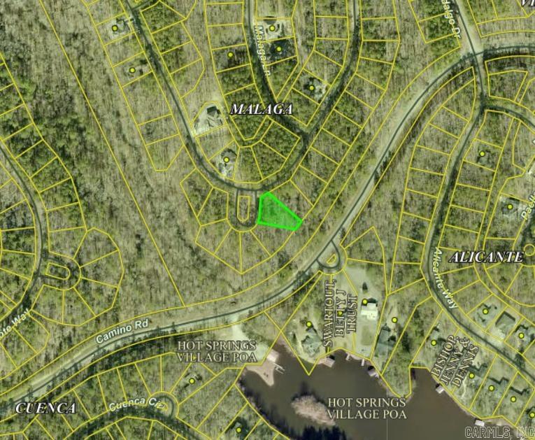 Located in the Malaga Subdivision of Hot Springs Village. This vacant lot sits in a cul-de-sac close to Lake Pineda and Lake Coronado. Enjoy all the amenities Hot Springs Village has to offer. It is home to 11 recreational lakes, 9 championship golf courses, 13 tennis courts, 14 pickleball courts, 30 miles of walking trails, more than 200 clubs and organizations and numerous additional activities for all ages. $250 Buy-In fee for HSV POA for first time buyers