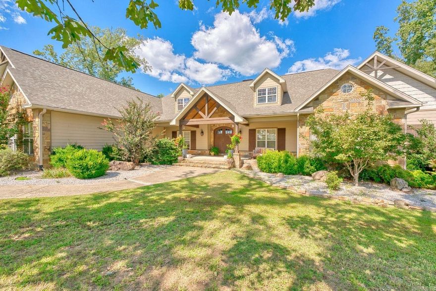 Stunning traditional estate situated on nearly 5.5 private acres within a secure gated subdivision. This rock and Hardie plank masterpiece invites you in with a grand circle drive and extended driveway leading to a side-entry 3-car garage. Interior highlights include 3 bedrooms, 3.5 baths, and generous flex space. You'll find gleaming hardwood floors, sun-drenched rooms with large windows, and an incredible living area boasting intricate wood ceilings and a cozy double-sided wood-burning fireplace. The layout features a dedicated home office and a primary suite with a rare bonus: a private, heated and cooled sunroom. The backyard is a private oasis, complete with a spacious in-ground swimming pool, an expansive patio perfect for entertaining, and a serene screened porch that overlooks beautifully landscaped grounds framed by breathtaking mountain vistas. As the sun sets, gather around the patio firepit to enjoy the warmth and stunning views. Equipped with a whole-house generator for total security. A perfect blend of privacy, land, and luxury design.  Buyers to present prequalification or proof of funds prior to showing. Listing agent to be present at showings.