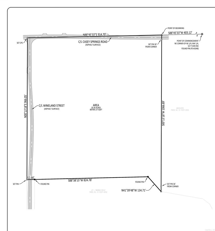 Sold before listed 20 acres on Wineland and Casey Springs corner