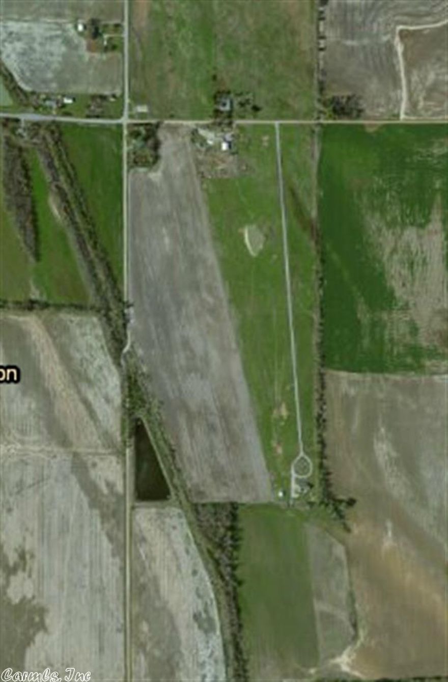 43 acres m/l of precision leveled farmland for sale near Amagon, AR. Rotated every other year between rice and beans. Cow Lake ditch runs through the southwest corner of the property and 3.71 acres m/l lies on the west side of the ditch. Nearly 3 acres on the west side of the ditch is used for a pond. There is a permanent 15 horse Turbine Dennis relift that pumps water out of Cow Lake ditch and supplies water to the field and the pond.