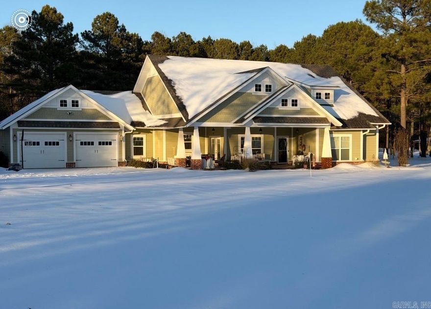 This Spectacular Home Features a Open Floor Plan, with 3 bedrooms and 2 bath sitting on 3.26 acres with a Shop and a Safe Room in Garage. This home checks all the boxes with additional landscaping and a Large Covered Front Porch for relaxing and drinking your morning coffee and enjoying the beautiful countryside. A Covered Back porch with a door entering into the Master Bedroom is another great feature. The Vast Master bedroom leads to a large En Suite bathroom with a soaking tub and Dual Sink Granite vanity and Large Walk in Tile Shower.  Another feature is His and Hers walk in closets with built ins. Crown Molding throughout the home is just another amazing amenity. Stainless Steel Appliances in the Kitchen with a Nice Walk In Pantry. Spacious Laundry room with built in Granite countertop for folding laundry also with shelves.  New Roof 2025 & Gas Fireplace in Living Room for those cozy winter evenings. Floored Attic for lots of Storage. Give Me a Call Today for a Showing !