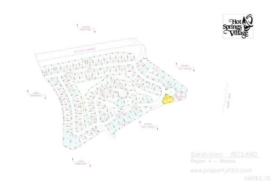 Nice, up-sloped, golf frontage Balboa golf course lot on the east side of Hot Springs Village. Bring your house plan & builder and build your dream home in this gated, golf community. There's a one-time buy-in fee of $300.00 for an unimproved lot for new members, which is collected at closing.