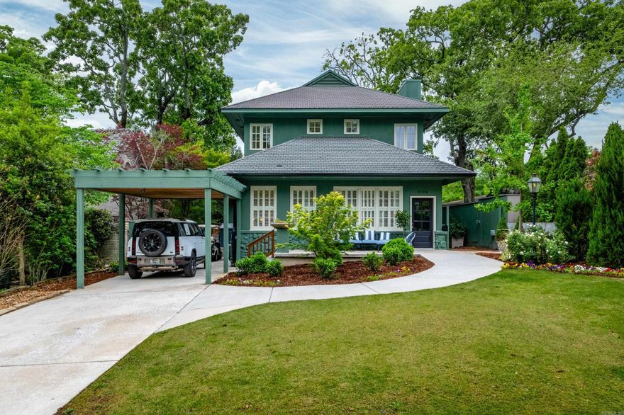 Beautifully updated Heights Craftsman-style bungalow with a spectacular primary suite.  Completely renovated in 2022, this property has fabulous touches paired with classic charm.  The main floor features abundant natural light, robust molding, tray ceilings, and built-in bookshelves with custom lighting.  The welcoming, linear floor plan also includes two fireplaces, a guestroom, full bath with slab marble shower, gorgeous kitchen & a spacious walk-in pantry. At the top of the stairs you will find a cozy study perfect for relaxing and refocusing.  Just past the study is a sizeable primary suite that leaves nothing to be desired.  Handcrafted built-in shelving in both the bedroom & walk-in closet provide plenty of space for style or storage.  (Almost) Last but definitely not least, the primary bathroom is accented in a stunning emerald Brazilian marble that includes a slab walled shower, baseboards, countertop and backsplash.  Outdoor living here has not been forgotten with the front porch overlooking landscape architect designed landscaping, the deck off the kitchen and low maintenance backyard. All this is located a short walk from CCLR & just a tad longer walk to shops & dining.