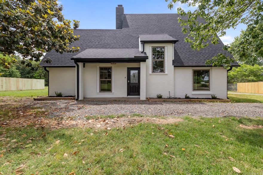 Fully remodeled custom-style home on approx. 1.9 acres in the desirable Austin area. This 3BR/2.5BA property features soaring vaulted ceilings, stained tongue-and-groove wood ceilings, oversized black brick fireplace, luxury vinyl plank flooring, custom trim, cable railing accents, and abundant natural light. Stunning kitchen with custom cabinetry, black herringbone backsplash, butcher block countertops, gold hardware, stainless appliances, and designer finishes throughout.