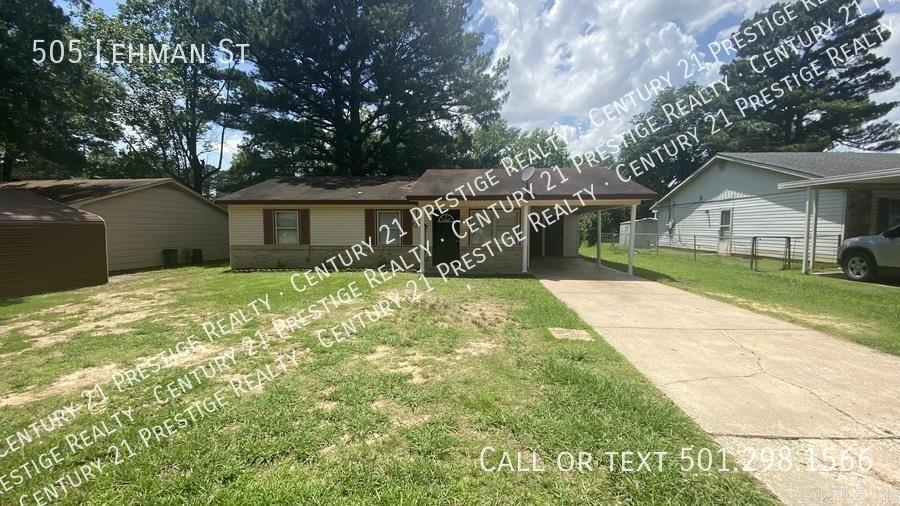 3-bedroom 1.5 bath 1 carport home with new luxury vinyl plank flooring in the living room and kitchen with a large backyard. *** Section 8 accepted *** Contact Century 21 Prestige Realty for more information. Apply online at www. c21prjxrentals. com 501-982-7474